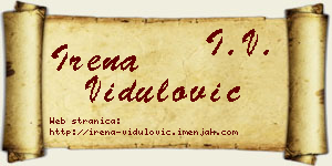 Irena Vidulović vizit kartica